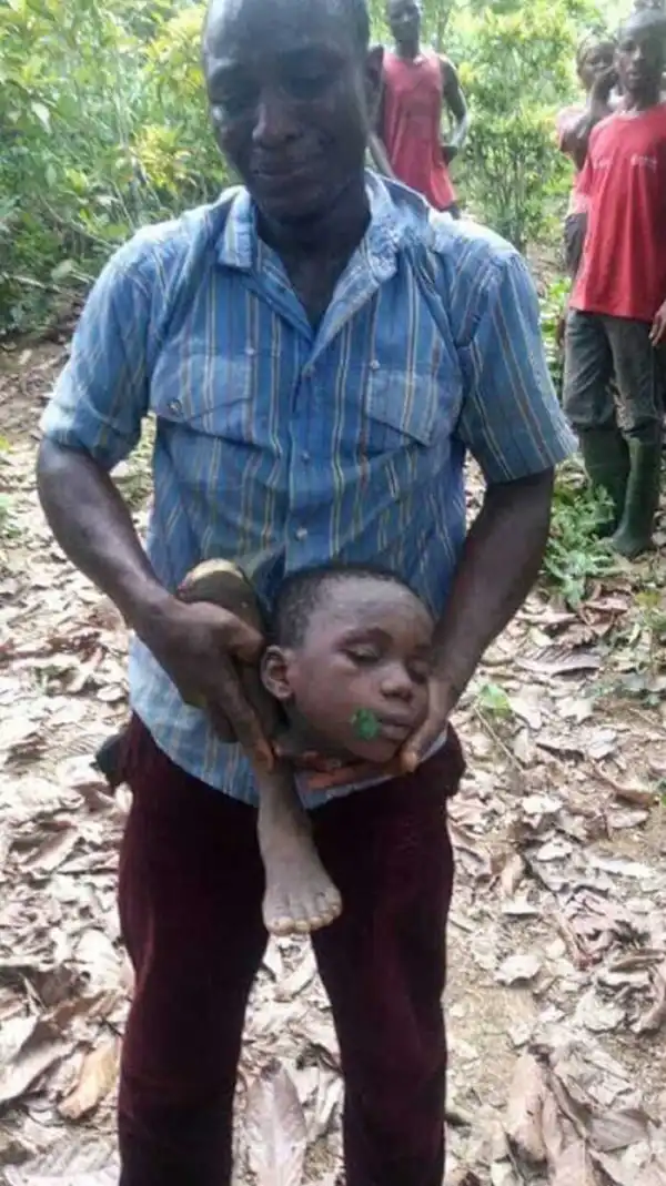Graphic Photos:- Wicked Ghanaian Father Beheads His Son, Chops Off His Legs For Money Ritual